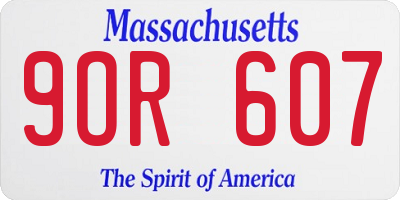 MA license plate 9OR607