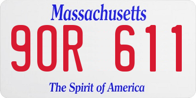 MA license plate 9OR611