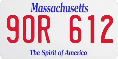MA license plate 9OR612