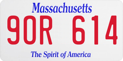 MA license plate 9OR614