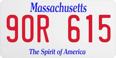 MA license plate 9OR615