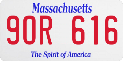 MA license plate 9OR616