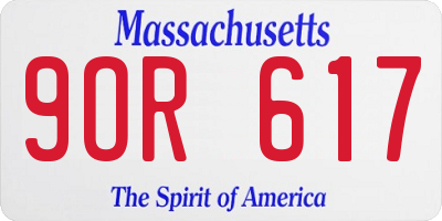 MA license plate 9OR617