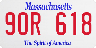 MA license plate 9OR618