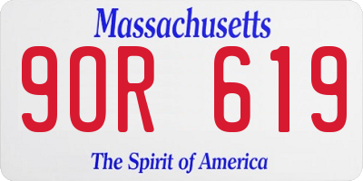 MA license plate 9OR619