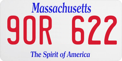 MA license plate 9OR622