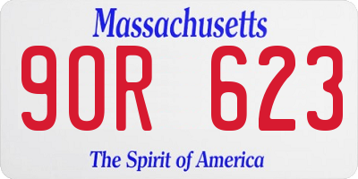 MA license plate 9OR623