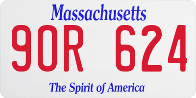 MA license plate 9OR624