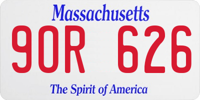 MA license plate 9OR626