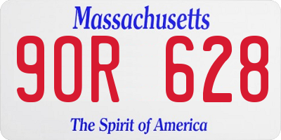 MA license plate 9OR628