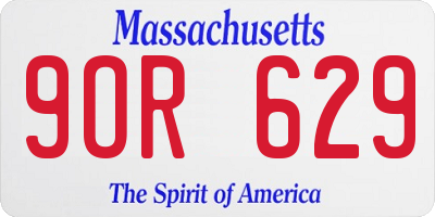 MA license plate 9OR629