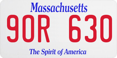 MA license plate 9OR630