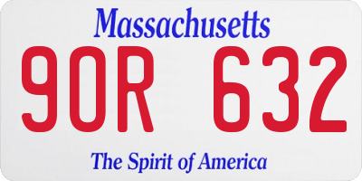 MA license plate 9OR632
