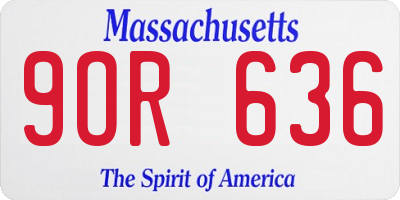 MA license plate 9OR636