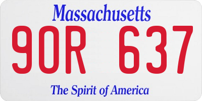 MA license plate 9OR637