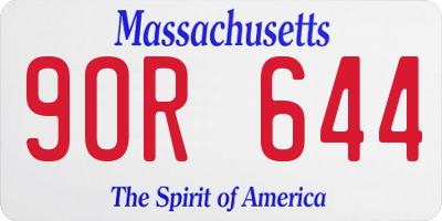 MA license plate 9OR644