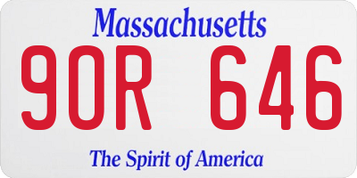 MA license plate 9OR646