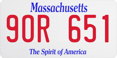 MA license plate 9OR651