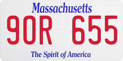 MA license plate 9OR655