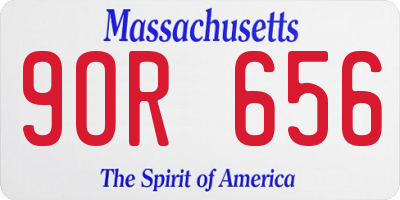 MA license plate 9OR656