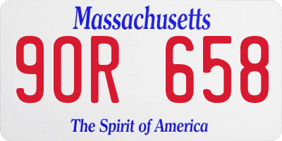 MA license plate 9OR658