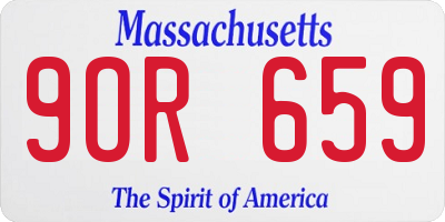 MA license plate 9OR659