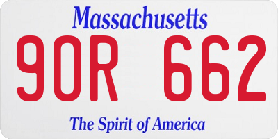 MA license plate 9OR662