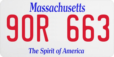 MA license plate 9OR663