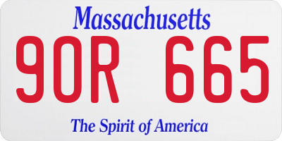 MA license plate 9OR665