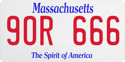 MA license plate 9OR666
