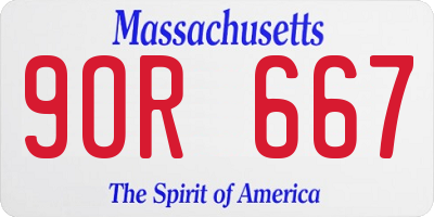 MA license plate 9OR667