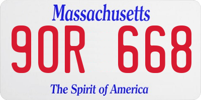 MA license plate 9OR668