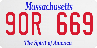 MA license plate 9OR669