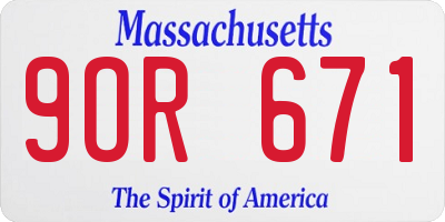 MA license plate 9OR671