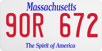 MA license plate 9OR672