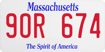 MA license plate 9OR674