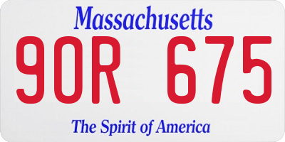 MA license plate 9OR675
