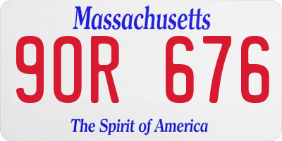 MA license plate 9OR676