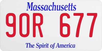 MA license plate 9OR677