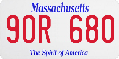 MA license plate 9OR680