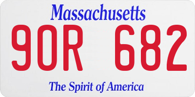 MA license plate 9OR682