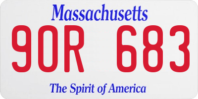MA license plate 9OR683