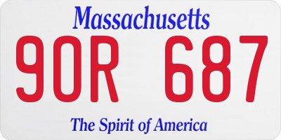 MA license plate 9OR687