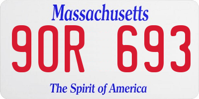 MA license plate 9OR693