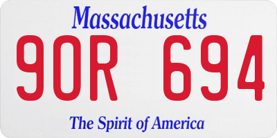 MA license plate 9OR694