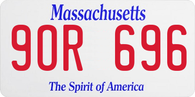 MA license plate 9OR696