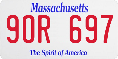 MA license plate 9OR697