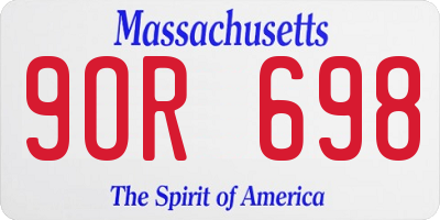 MA license plate 9OR698