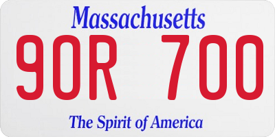 MA license plate 9OR700