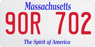 MA license plate 9OR702